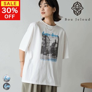 【SALE】タウンフォトカラーロゴTシャツ◇大胆なフォトプリントが魅力のオーバーサイズTシャツ