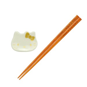 【サンリオ】ハローキティ 箸（みかんの木）＆箸置セット(雲母）