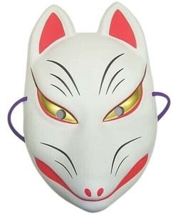 【お祭り・縁日・イベント】民芸品お面 猫面 狐面 KITSUNE