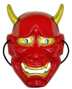 【お祭り・縁日・イベント】民芸品お面 猫面 般若（赤） HANNYA (RED)