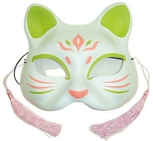 【お祭り・縁日・イベント】民芸品お面 猫面（桃菓） CAT（TOUKA）