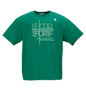 LE COQ SPORTIF ビッグサイズ メンズ 接触冷感ストレッチグラフィック半袖Tシャツ グリーン  3L 4L 5L 6L
