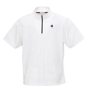 LE COQ SPORTIF ビッグサイズ メンズ エコペットハーフジップ半袖シャツ ホワイト  3L 4L 5L 6L