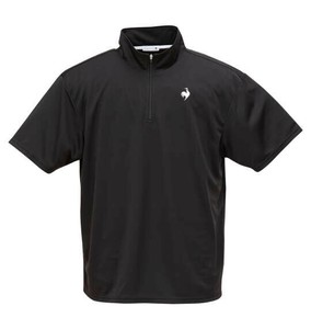 LE COQ SPORTIF ビッグサイズ メンズ エコペットハーフジップ半袖シャツ ブラック  3L 4L 5L 6L