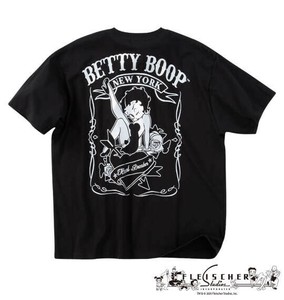 BETTY BOOP ビッグサイズ メンズ 天竺プリント半袖Tシャツ ブラック×シルバー  3L 4L 5L 6L 8L