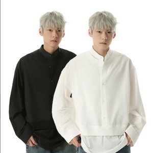 P20825 メンズ カジュアルシャツ 無地 男 2025春秋新作 トッブス ファッション