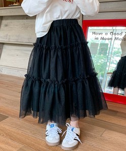 【aimoha-KIDS-】チュールティアードスカート 子供 女の子 ロングスカート キッズ