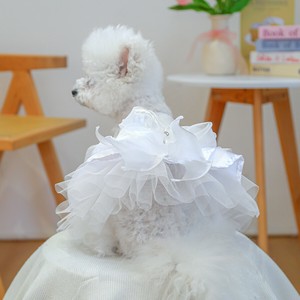 犬服 5サイズ ドッグウェア ペット服 ワンピース お嬢様 ご令嬢風 刺繍 レース