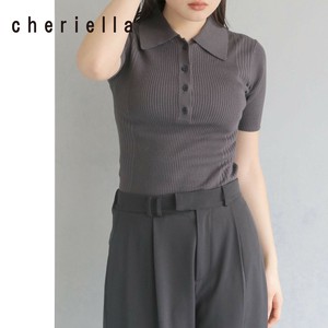 Sweater/Knitwear Short Sleeve Ribbed Knit