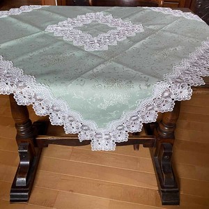撥水加工・テーブルクロススクエア90×90・グリーン・ブリヤントリケン