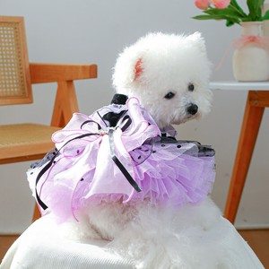 犬服 5サイズ ドッグウェア ペット服 スカート フリル ドット柄