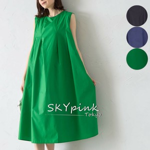 【2025SS新作】タックデザインノースリーブワンピース　SKYpink東京