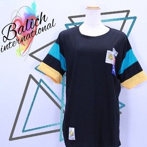 【トップス】スマイリーパッチ・カラーブロックTシャツ