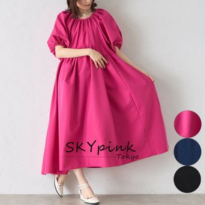 【2025新作】《人気アイテム》今年も入荷☆ふんわりギャザー切替ロングワンピース　  skypink東京