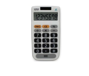 やさしい電卓　手帳型　8桁表示　ホワイト　HDC-Y01