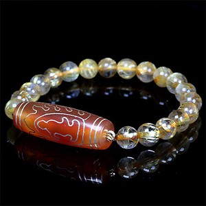Gemstone Bracelet Rutile Quartz Kannon