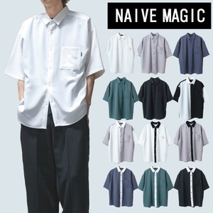 【売れ筋・25SS新作】接触冷感 ナチュラルストレッチポリエステル ルーズサイズ 半袖シャツ
