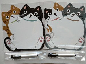 NP*NEWでぶねこ　なかよし猫マグネットシートメモ　ホワイトボード用ペン付き