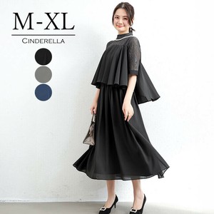 【M-XL】たっぷりとったギャザーとAラインが大人っぽいロングドレス。