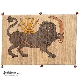 ギャッベ ペルシャ イラン オーガニックウール 絨毯 ラグ 玄関マットLL（約75×120cm）G1476　80×120cm