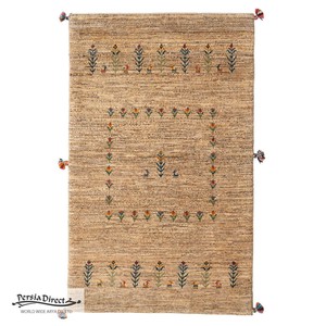 ギャッベ ペルシャ イラン オーガニックウール 絨毯 ラグ 玄関マットLL（約75×120cm）G1390　80×130cm