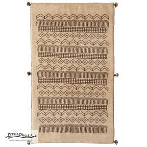 ギャッベ ペルシャ イラン オーガニックウール 絨毯 ラグ 玄関マットLL（約75×120cm）G1469　80×133cm