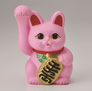 2025年新作■常滑焼【縁起置物/貯金箱】村田手長小判招き猫ピンク