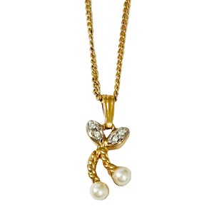 ネックレス レディース ヴィンテージアクセサリー カナダ製 キーズ 22KTゴールドプレート プチパール