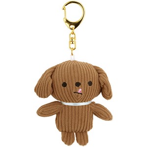 ぬいぐるみ付きキーホルダー(コーデュロイ生地) 【ぱぷぱぷぱぴー TOY POODLE(トイプードル)】 スケーター
