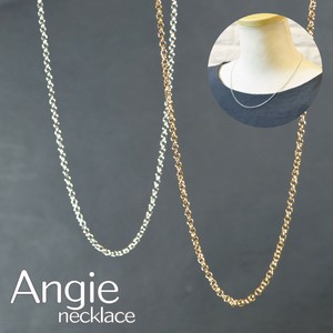 【Angie】オーバルプレーンチェーンネックレス　真鍮製2色展開。