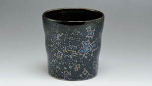 【京焼・清水焼】黒曜虹彩　焼酎杯