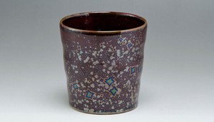 【京焼・清水焼】赤曜虹彩　焼酎杯