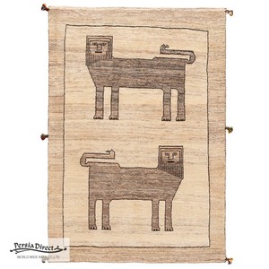 ギャッベ　ペルシャ　イラン　オーガニックウール　絨毯　ラグサイズS（約100×150cm）G1472　100×145cm