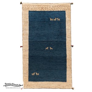 ギャッベ　ペルシャ　イラン　オーガニックウール　絨毯　ラグサイズS（約100×150cm）G1470　92×160cm