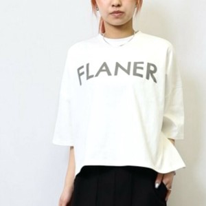 ショート丈箔プリントロゴTシャツ