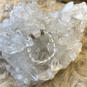 天然石リング　6月誕生石ムーンストーン、クリスタル(水晶)