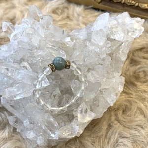 天然石リング　5月誕生石ひすい（翡翠）、クリスタル(水晶)
