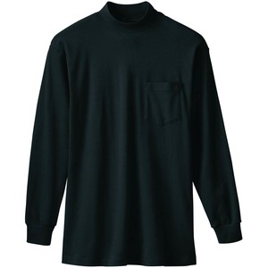 桑和 50108 長袖ハイネックTシャツ(胸ポケット付き) Lサイズ ブラック(4) SOWA