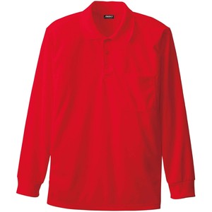 桑和 50390 長袖ポロシャツ(胸ポケット付き) 4Lサイズ レッド(43) SOWA
