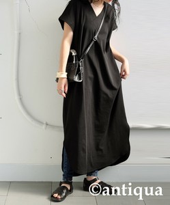 [antiqua] Casual Dress Ladies fashion Cotton
