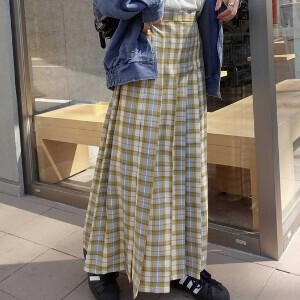 Skirt Pleated skirt Check Summer Spring