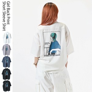 【25SS新作】接触冷感ナチュラルストレッチポリエステル GREEN バックプリント 半袖シャツ