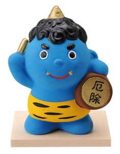 ★幸福を招く★　楽しくお目出度い「縁起の置物」【厄除け　鬼っ子(青）】