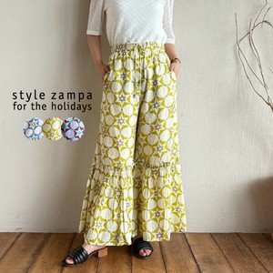 Full-Length Pant Geometric Pattern Wide Pants Made in India