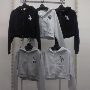 Hoodie Ladies fashion Applique Zip Hoodie Short Length