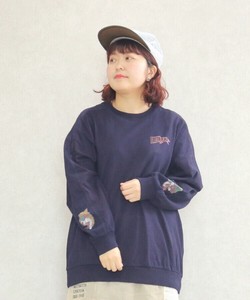 16/-OE天竺無地 トラプリントロンTee