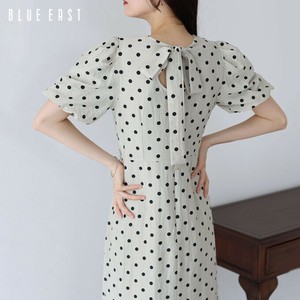 Casual Dress Back Ribbon Long Dress Short Sleeve