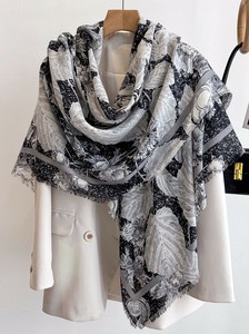 披肩 植物 两面 花朵 男女兼用 2颜色