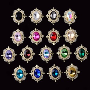 台座付きビジュー 枠付き 合金 立体的 ハンドメイド デコパーツ アクセサリーパーツ 手芸 DIYパーツ