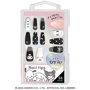 ■2025SS　新作■　サンリオキャラクターズ　ネイルチップ　リボンBK